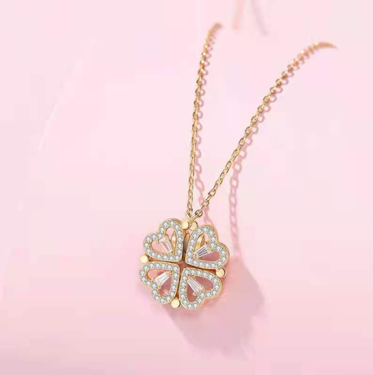 🍀Four Leaf Heart Shape Necklace💖2022 Summer Hot Sale 50% OFF