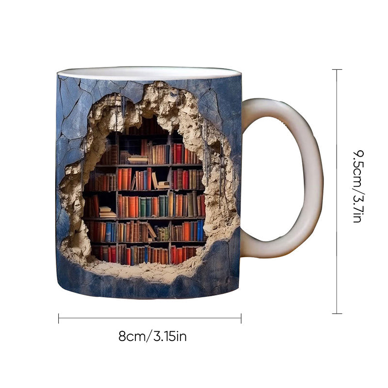 (🌲EARLY CHRISTMAS SALE - 50% OFF)3D Bookshelf Mug,BUY 2 FREE SHIPPING