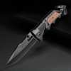 Outdoor folding knife with black wooden handle