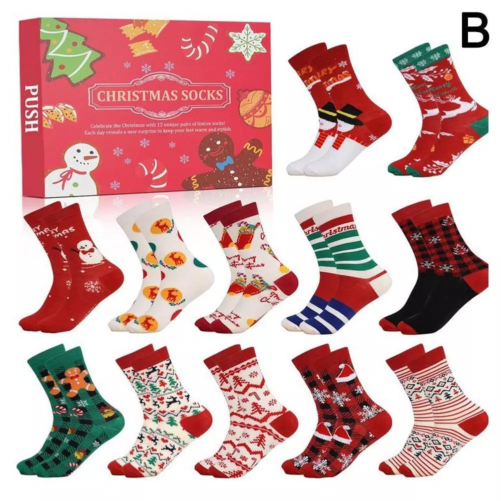 🎄Christmas Hot Sale🎁🧦2024 Christmas Socks Countdown Calendar