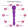 SHEMESIX - Powerful Dildo Vibrator Female AV Wand Stimulating Clitoris G-Spot Anal Plug Bead Dual Motor