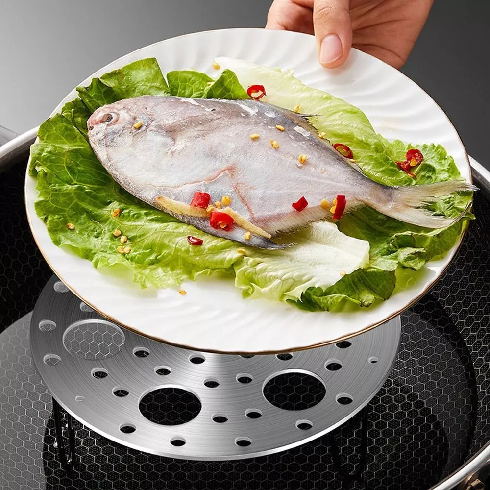 (🔥TikTok Hot Sale) -Stainless Steel Stock Stand Thick Egg Tray Hot Pot Steamer Kitchen