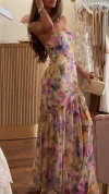 Women's Tube Top Fishtail Print Dress