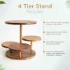 4 Tier Cupcake Stand, Cupcake Tower Stand 50 Cupcakes, Coasters Set of 4 Free, Wooden Dessert Display for Party, Wedding, Birthday, Perfect for Cupcake Stand Wood and Tiered Cake Stand Enthusiasts