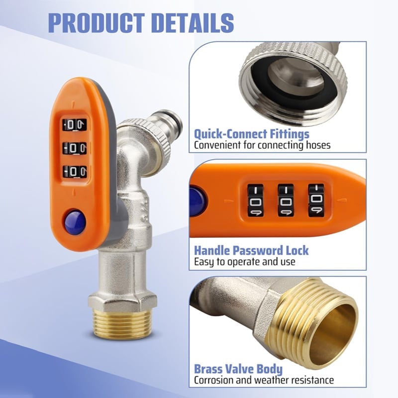 🔥1/2'' Freeze-proof faucet with password lock