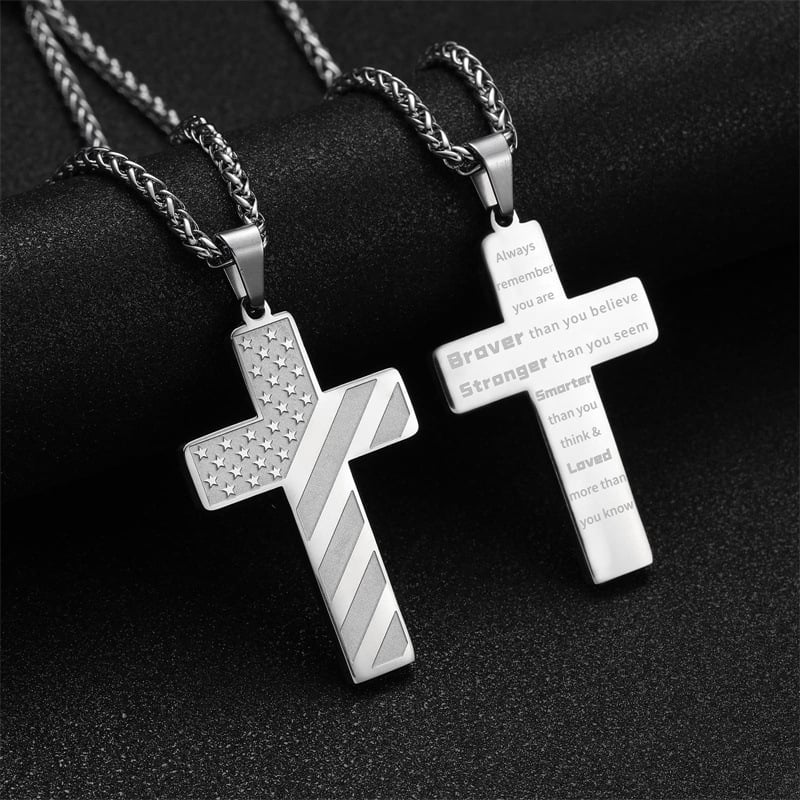 🎁TikTok Last Day Sale - 70% OFF✨Freedom Cross Pendant: Wear Your American Pride & Inner Strength!✨