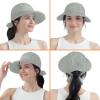 SUN CUBE Women Sun Hat for Outdoor UV Protection, Wide Brim Sun Hat Ponytail, Convertible Zip-Off Beach Hat Visor