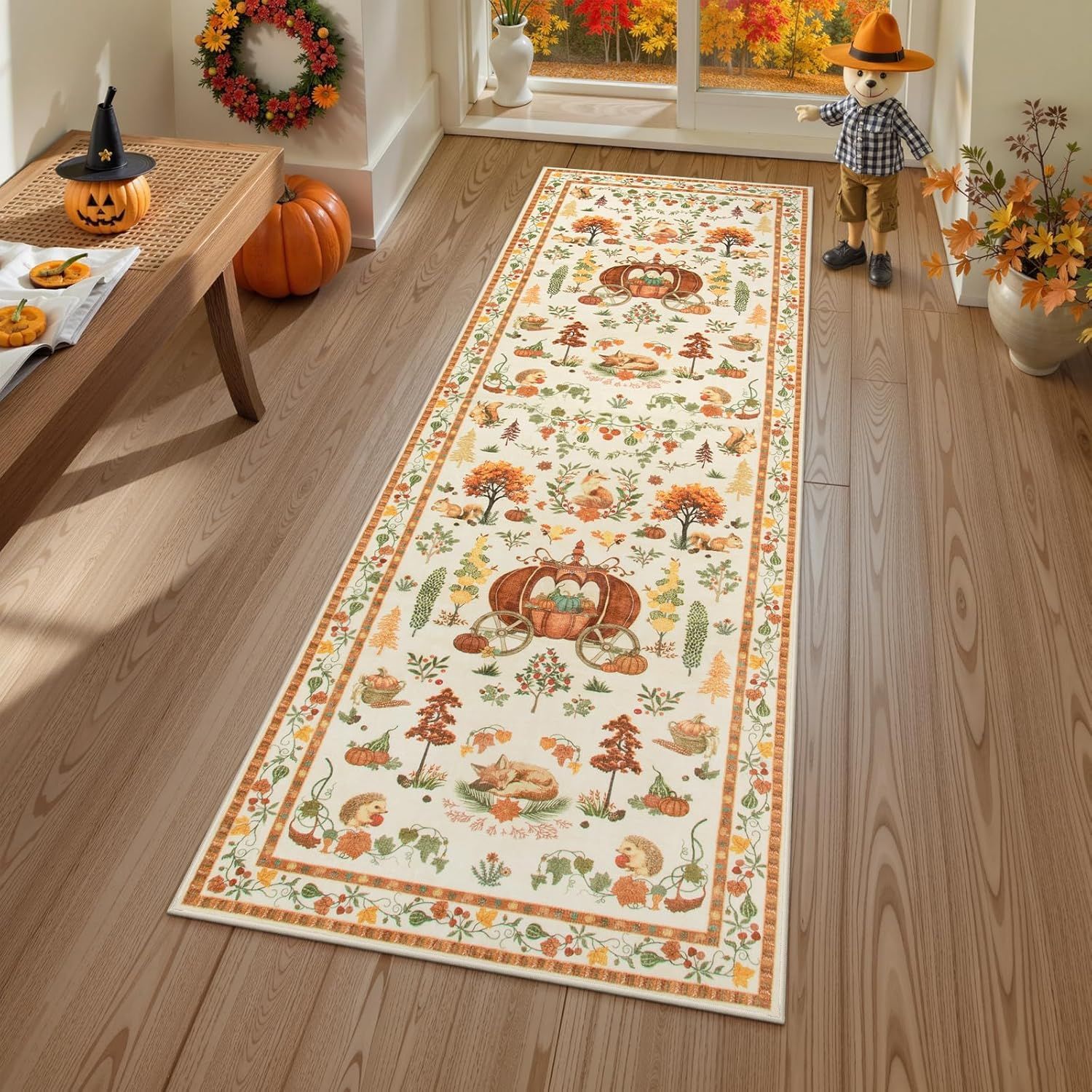 🎅 Early Christmas Sale 🎅🎄 Christmas Deer Santa Long Rug