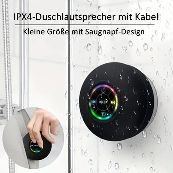 Letzter Tag 50% RABATT -Wasserdichte kabellose Bluetooth-Lautsprecher für das Badezimmer mit LED-Licht