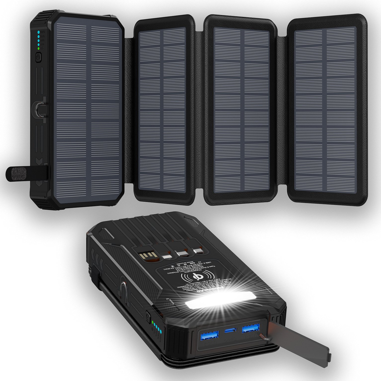 🎄TikTok Christmas Sale -70% OFF✨Outdoor Foldable Solar Large Capacity Charger Mobile Power Bank