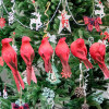 Simulated feather red Christmas decorations