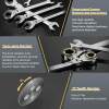 Ratcheting Wrench Set with Open Flex-head