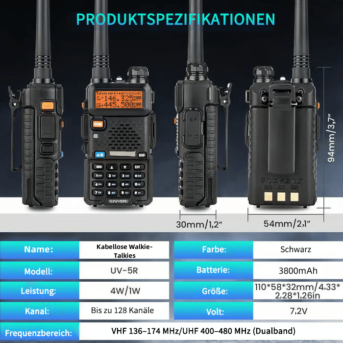 ⏰Letzter Tag 49 % RABATT🔥drahtlose Fern bidirektionale Dual Band Walkie Talkie
