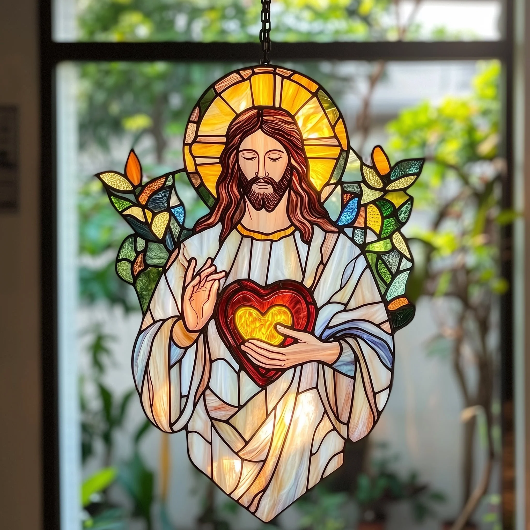 🙏Handmade Jesus Sun Catcher Collection -- Eternal Love