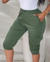 (🎉Last Day Promotion 50% OFF) Side Pockets Drawstring Waist Cropped Cargo Pants - Buy 2 Free Shipping