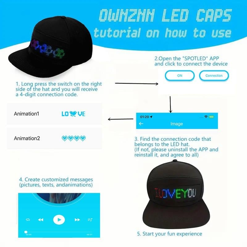 🔥Last Day 49% OFF🎁Personalized LED Display Cap