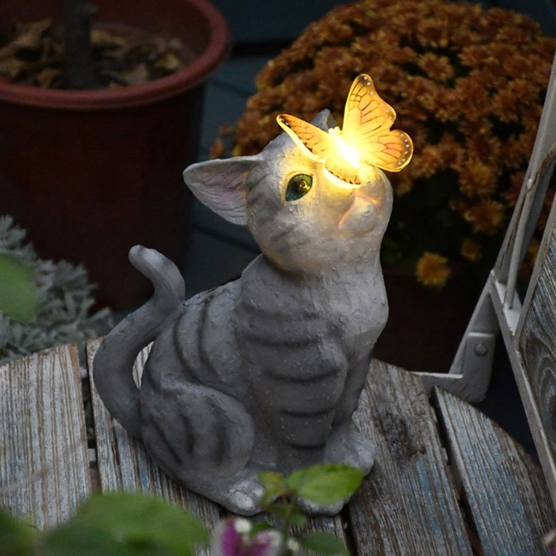 Cat Butterfly Solar Light