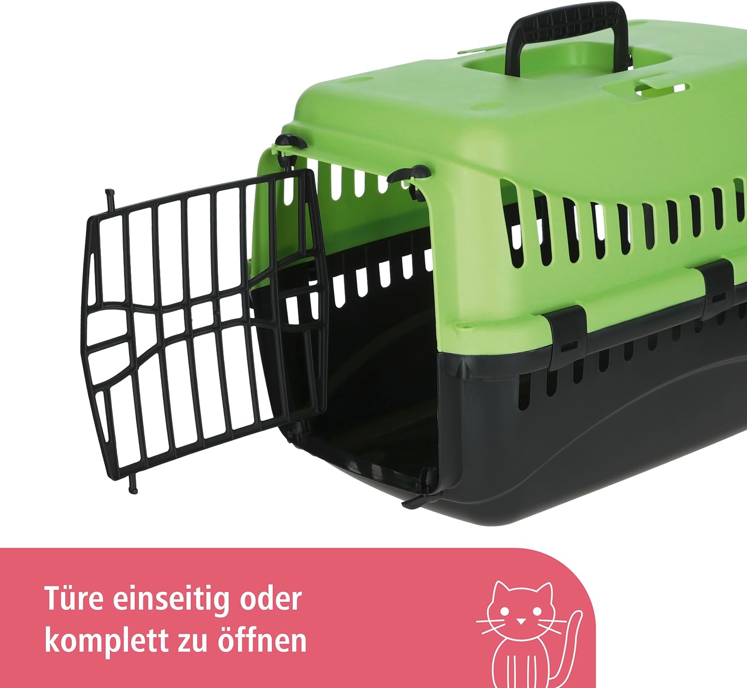 Kerbl 81346 Transportbox Expedion (Tiertransportbox Haustiere Katzen Hunde Kaninchen) aus Kunststoff 45x30x30 cm Mocaccino/Creme