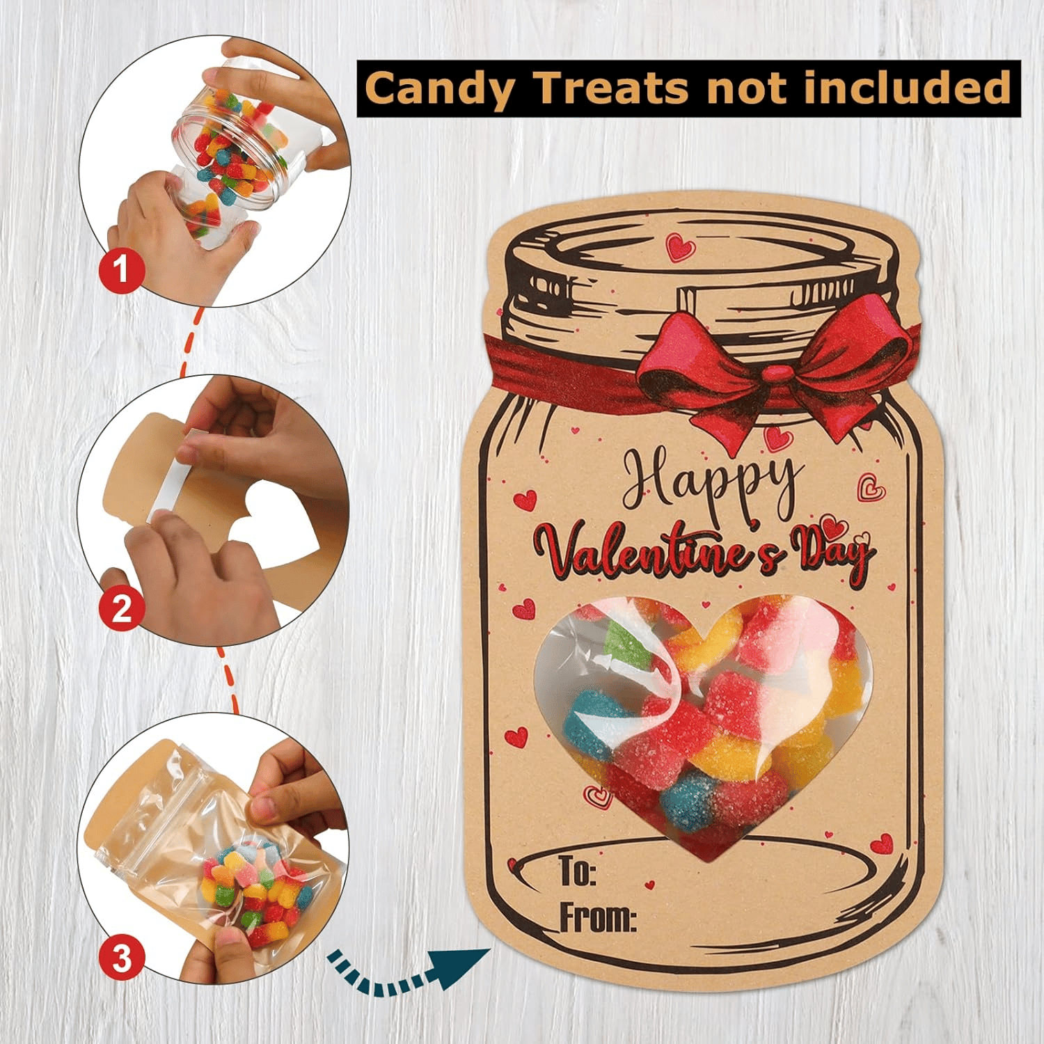 🔥Last Day 49% OFF 🍬24-Piece Children's Valentine's Day Candy Greeting Card Set💖