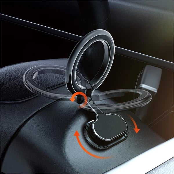 ⏰Magsafe Car Mount Magnetic Ring Holder: Foldable Phone Navigation Stand