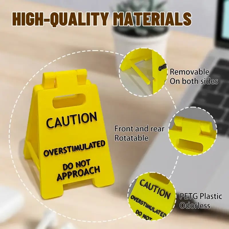 🎁TikTok Last Day Sale - 70% OFF🔥Caution Overstimulated Desk Sign⚠️