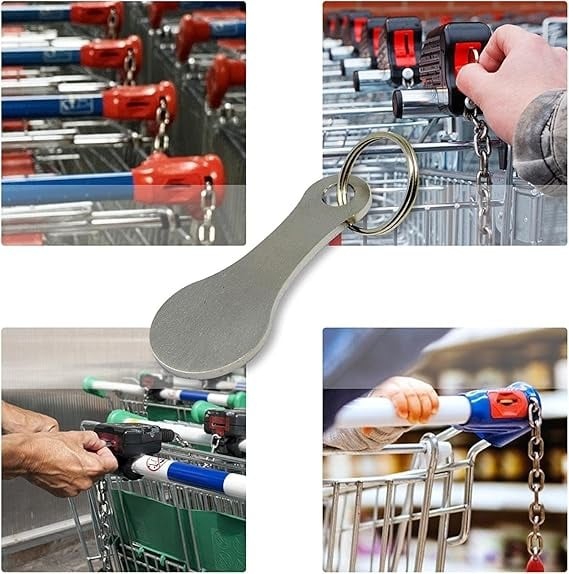 🔥Mini-Schlüsselanhänger-Einkaufswagenchips - Kleiner Aldi-Viertelhalter-Schlüsselanhänger für den Einkaufswagen