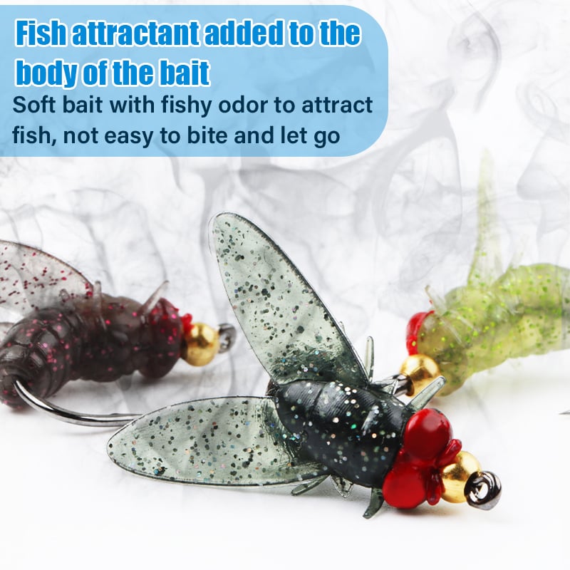 🔥Last Day Clearance Sale 60% OFF🔥Simulated Flies Fishing Attractor Bait Hook