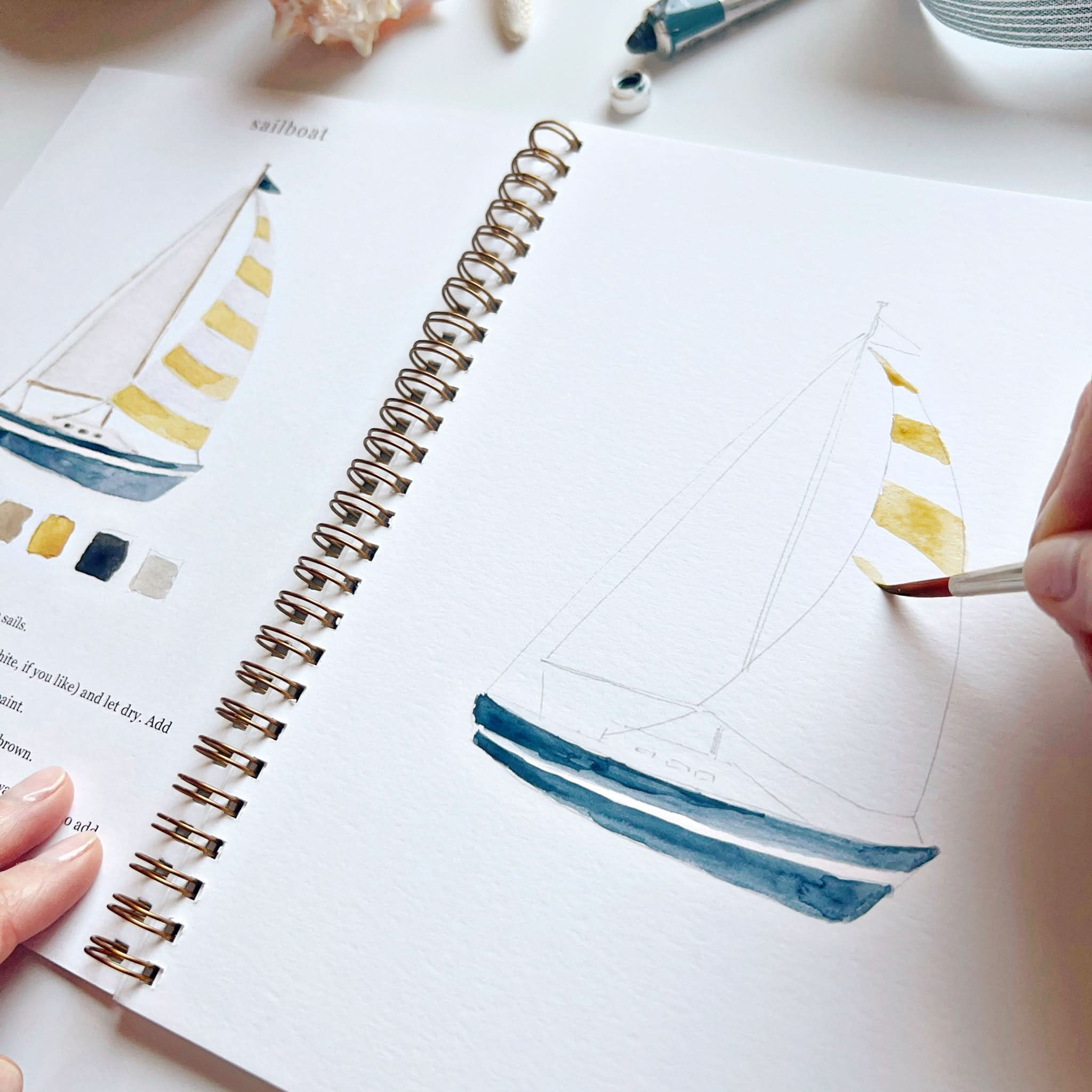 🌊Seaside Watercolor Workbook