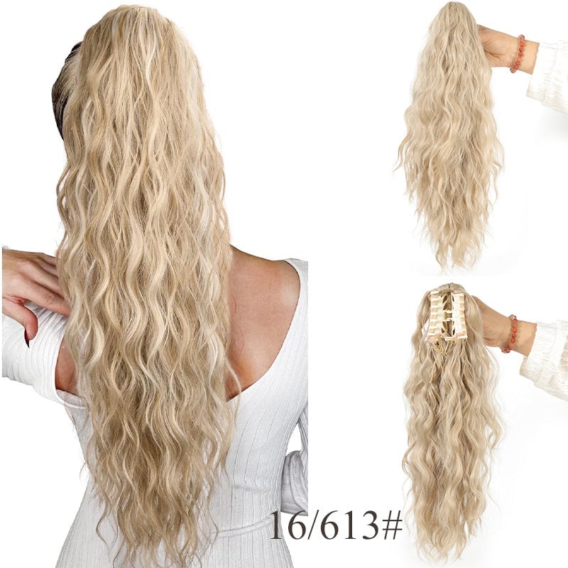 🎁Letzter Tag 49 % Rabatt🔥76cm gewellte, krauses Haarverlängerung mit Pferdeschwanz
