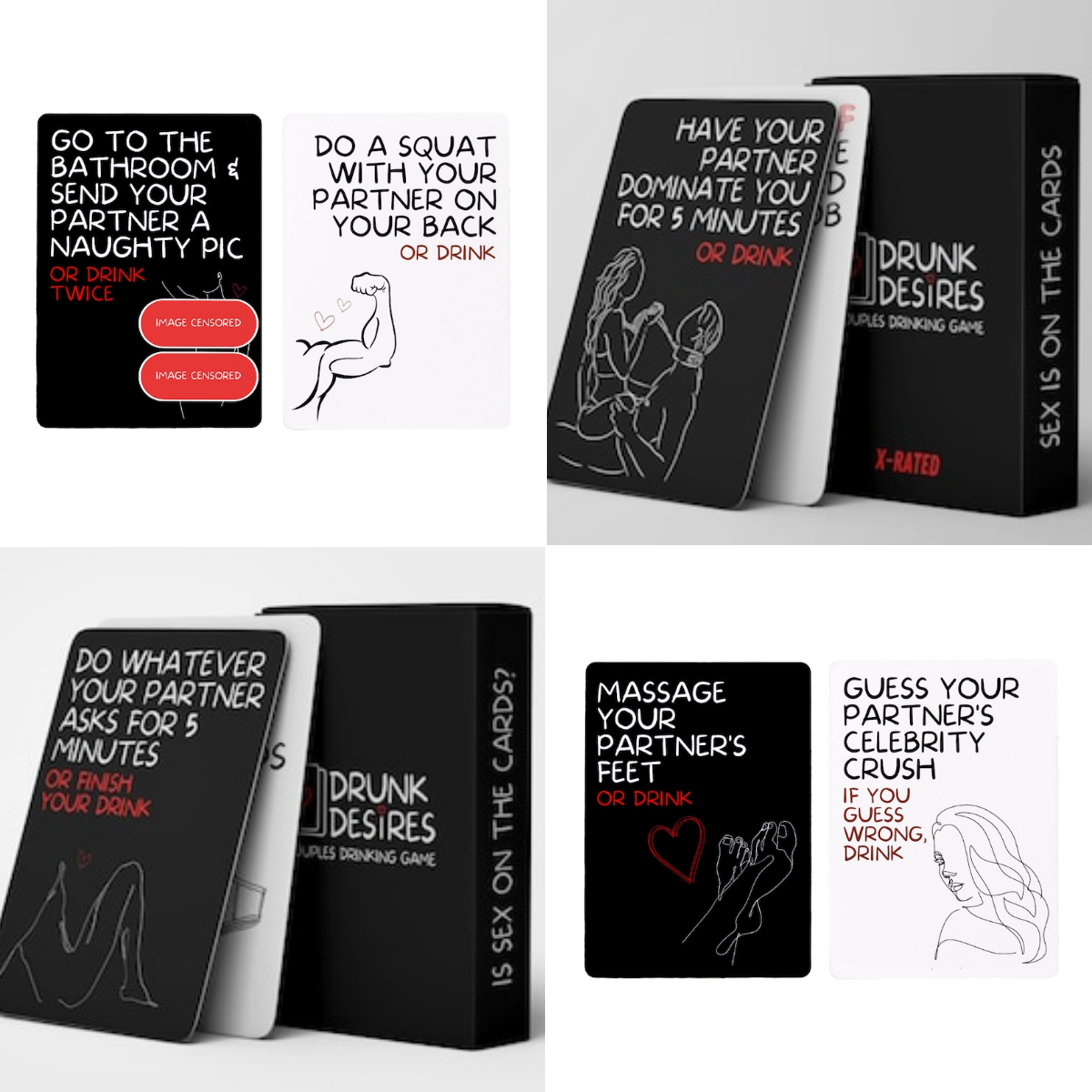 💞Drunk Desires Couples Card Game(50 Cards)