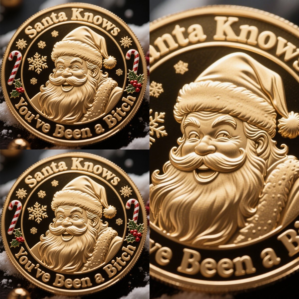 🎅Santa Knows You’ve Been a Bitch Coin – Funny Christmas Gift