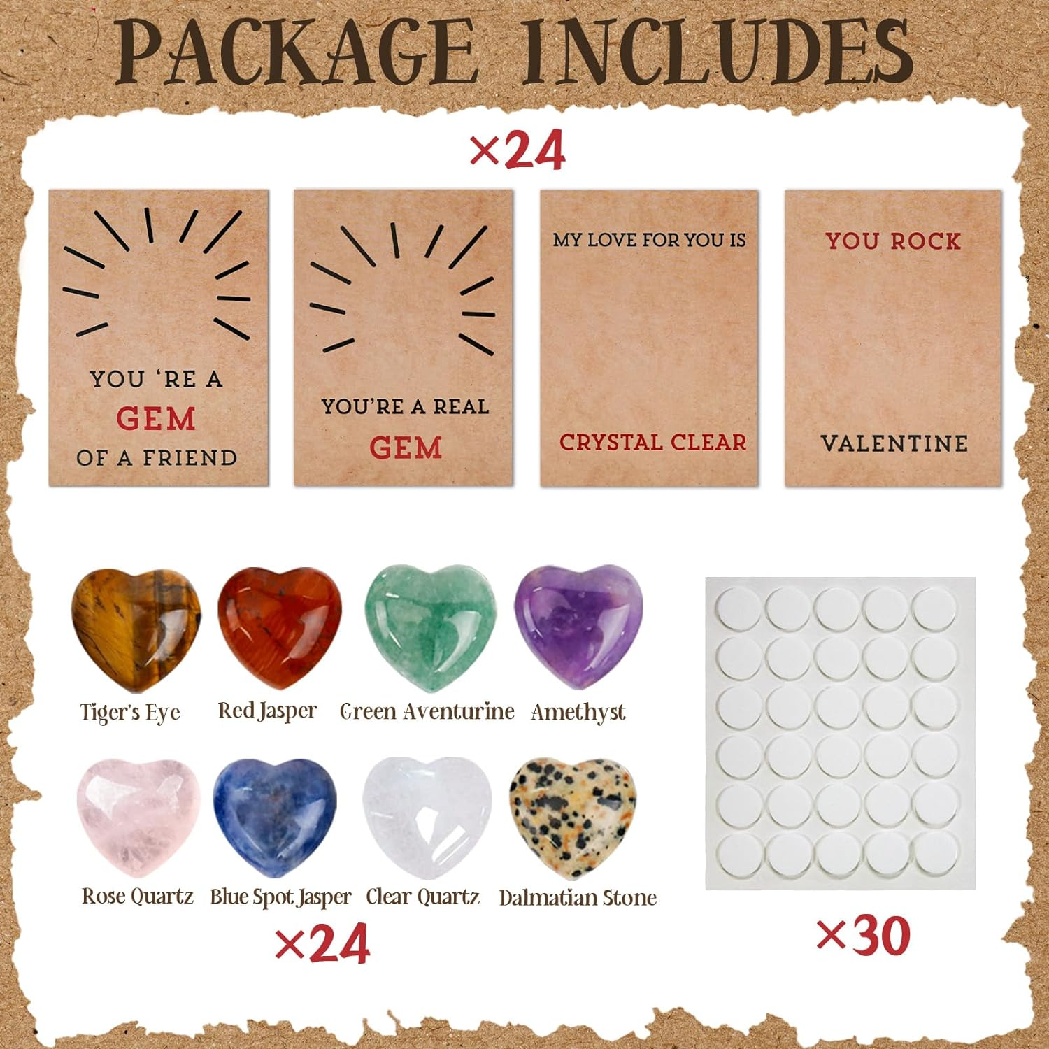 🔥New Year Promo- SAVE 70%🎄24 Pack Valentines Cards with Heart-Shape Crystals-Buy 2 Get Free shipping