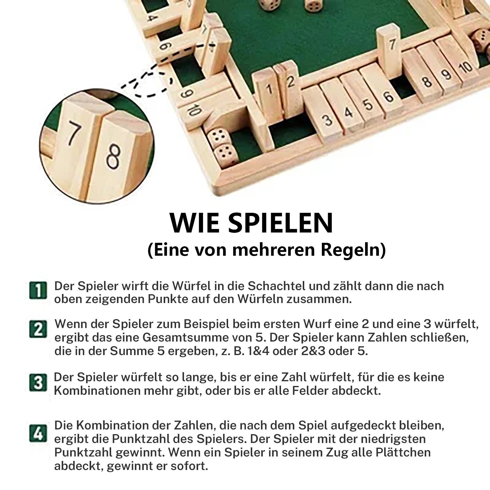 🏆️Letzter Tag 49% Rabatt🎁SCHLIESSEN SIE DIE BOX-HOLZ-WÜRFEL-BRETTSPIEL🎲