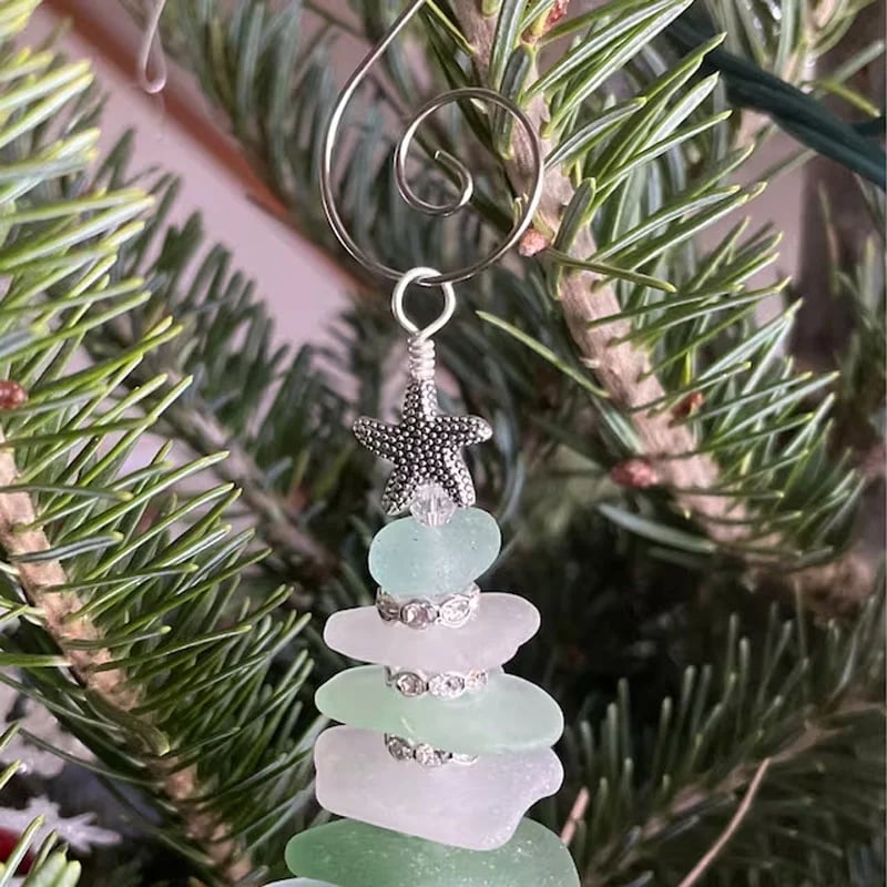 🌊Sea Glass Christmas Tree Ornament🎄