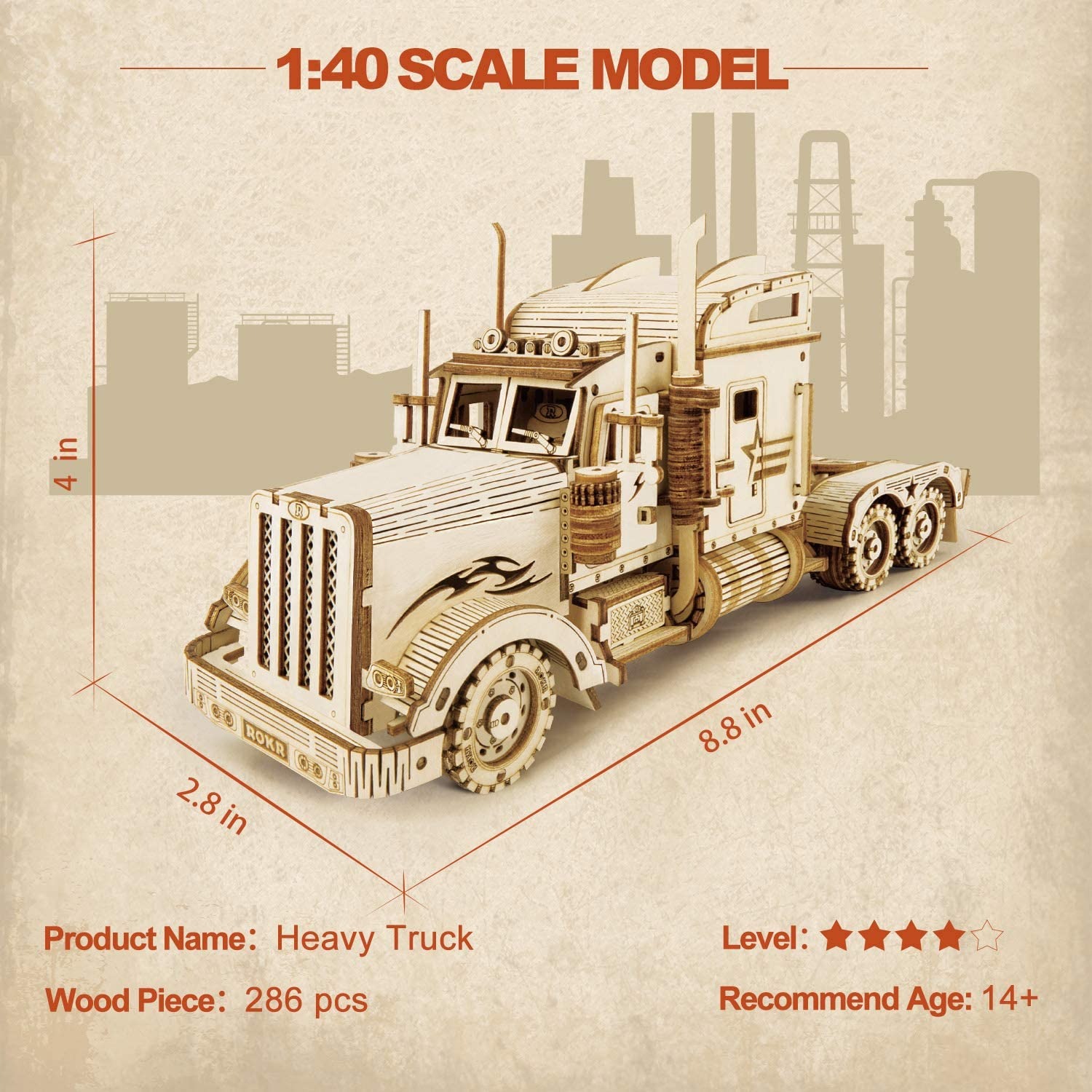 3D Puzzles  Mechanical Models Kits to Build (Heavy Truck)