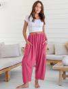 🎁 Letzter Tag Aktion 50% RABATT– Damen Leinenhose mit weitem Bein und Taschen