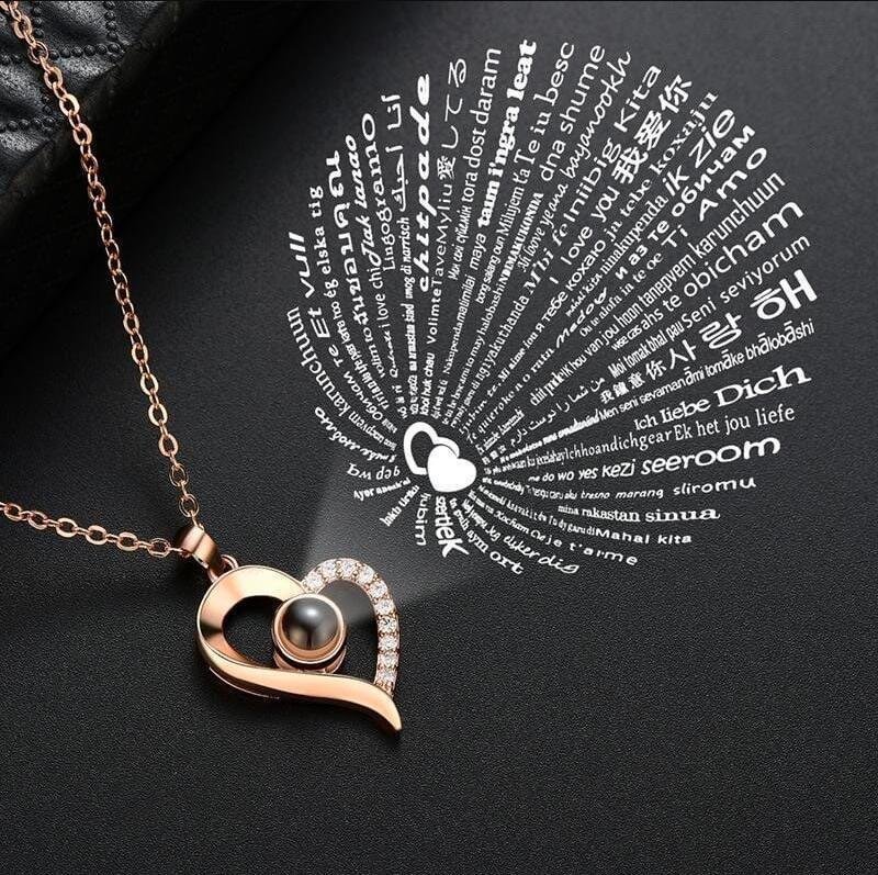 (🔥HOT SALE) I Love You Roses Bloom Necklace in 100 Languages Gift Set