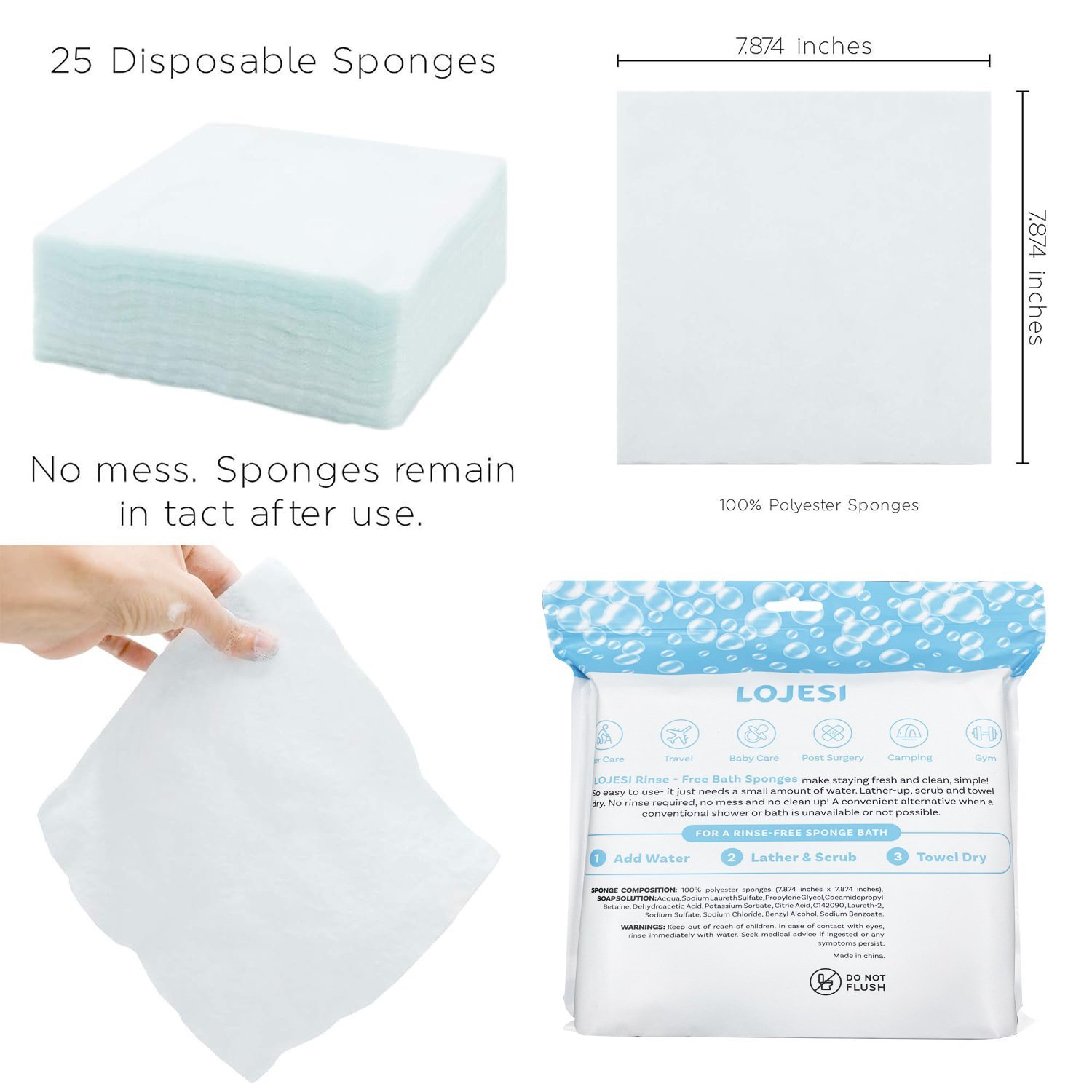🍂TikTok Fall Sale — Last Day 70% OFF🎉 Freshness Anytime, Anywhere! 25 Large Rinse-Free Bathing Wipes for Adults