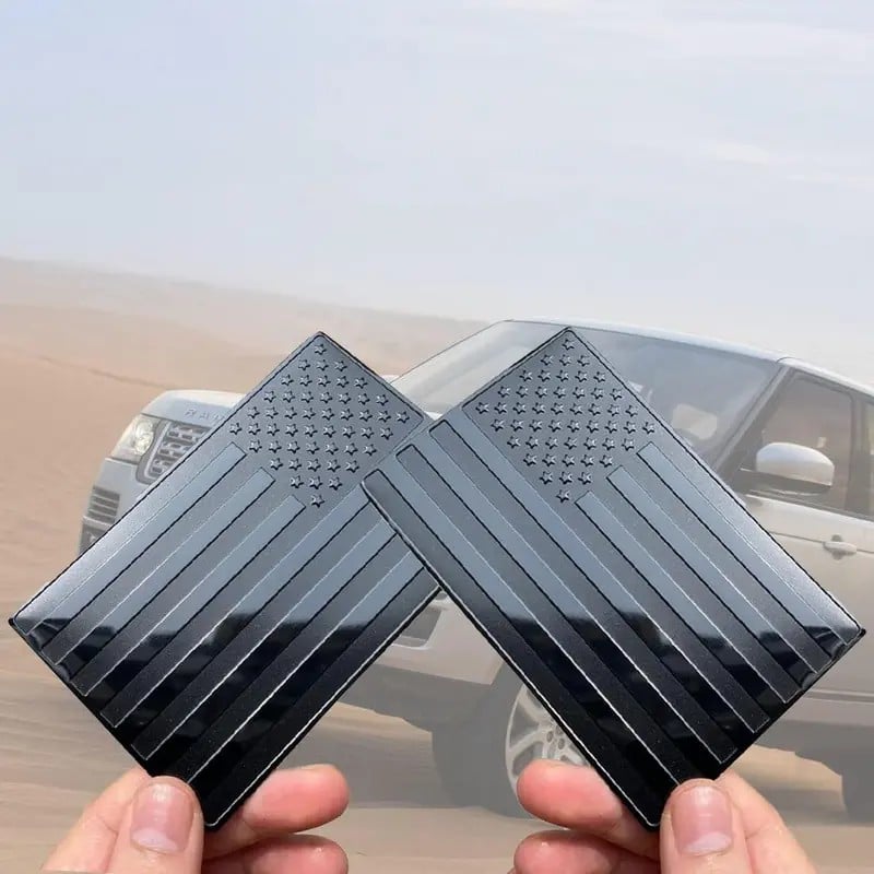 Blackout 3D Metal American Flag Emblem Decal