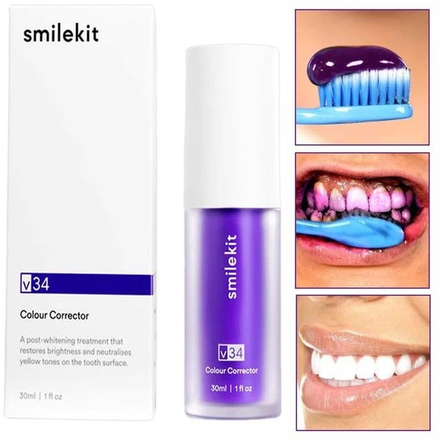 🔥Last Day Promotion 50% OFF🔥SMILEKIT™ New V34 Series Toothpaste Purple Color Corrector