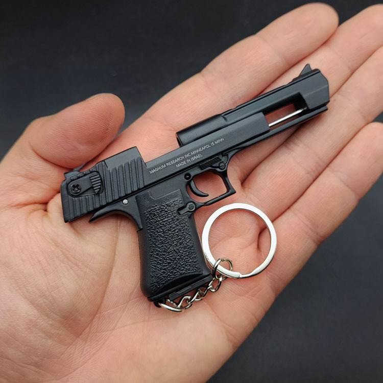 All Black Desert Eagle Full Metal Gun Model Keychain