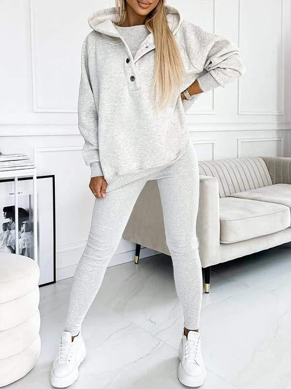 Women Plus Size Hooded Casual and Comfortable Sweatshirt Two-piece Suit