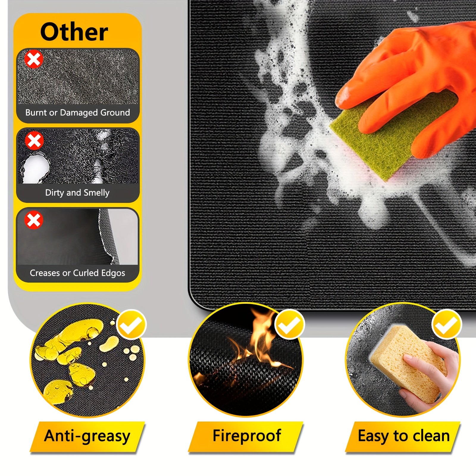 🎁TikTok Last Day Sale - 70% OFF🍖Heavy-Duty Fireproof Waterproof & Oil-Proof Under Grill Mat