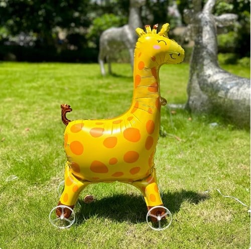 Stocking Stuffer🎅Cartoon Giraffe Foil Balloon With Wheels, Buy 4 Free Shipping