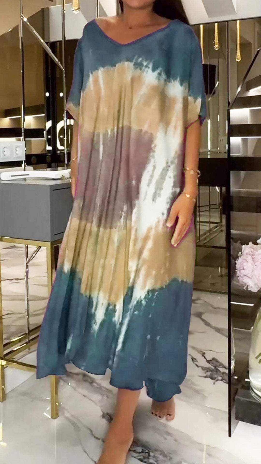 Women's Colorful Corrugated Casual Dress