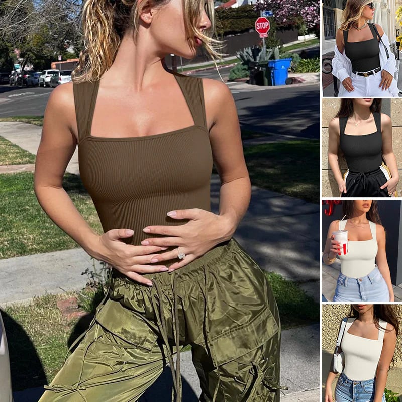 TikTok 🔥Last Day Promotion 48% OFF-🎁-Sleeveless Tummy Control Tank Tops Bodysuits