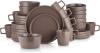 Stone Lain Coupe Dinnerware Set, Service For 4, Black Matte