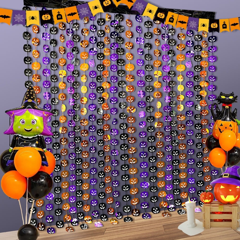 🔥Last Day 50% OFF - Halloween Pumpkin Door Curtain | Spooky Party Backdrop