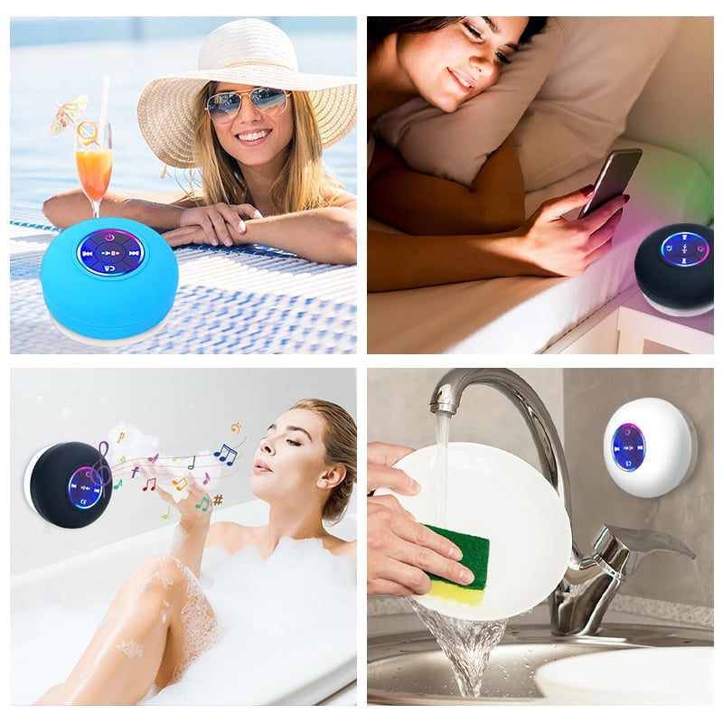 Letzter Tag 50% RABATT -Wasserdichte kabellose Bluetooth-Lautsprecher für das Badezimmer mit LED-Licht