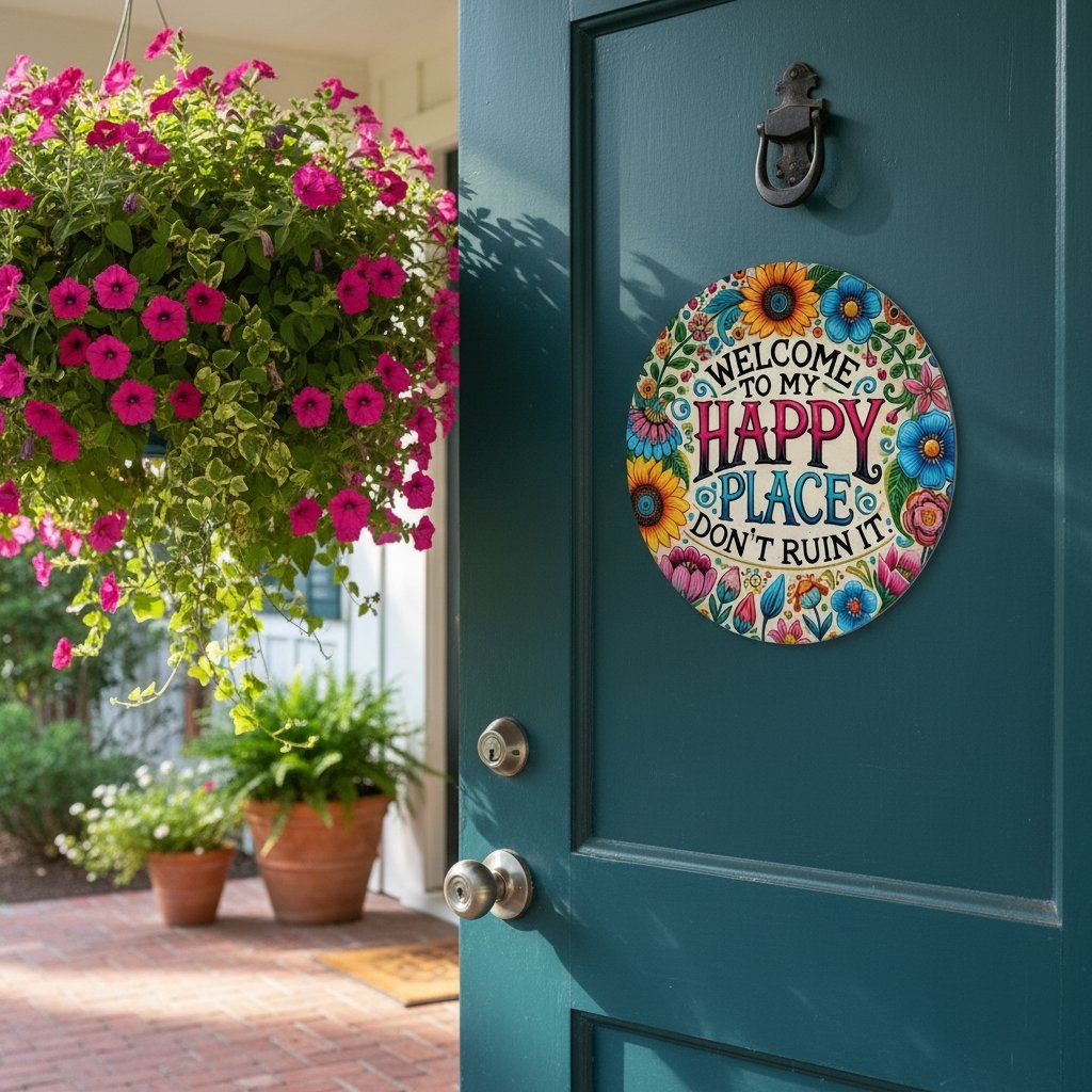 🎄TikTok Christmas Sale -70% OFF✨Welcome to My Happy Place – Metal Wall Sign